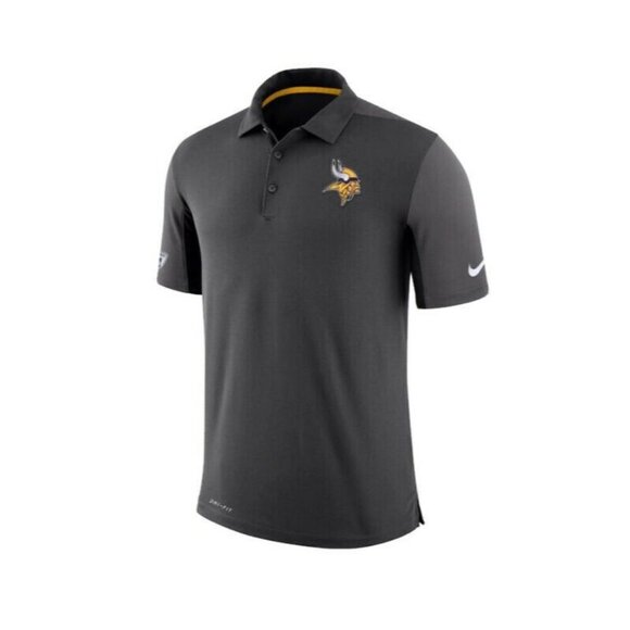 Nike Team Issue Dri-Fit Polo Shirt Mens Size Small NFL Minnesota Vikings Gray - Picture 2 of 6